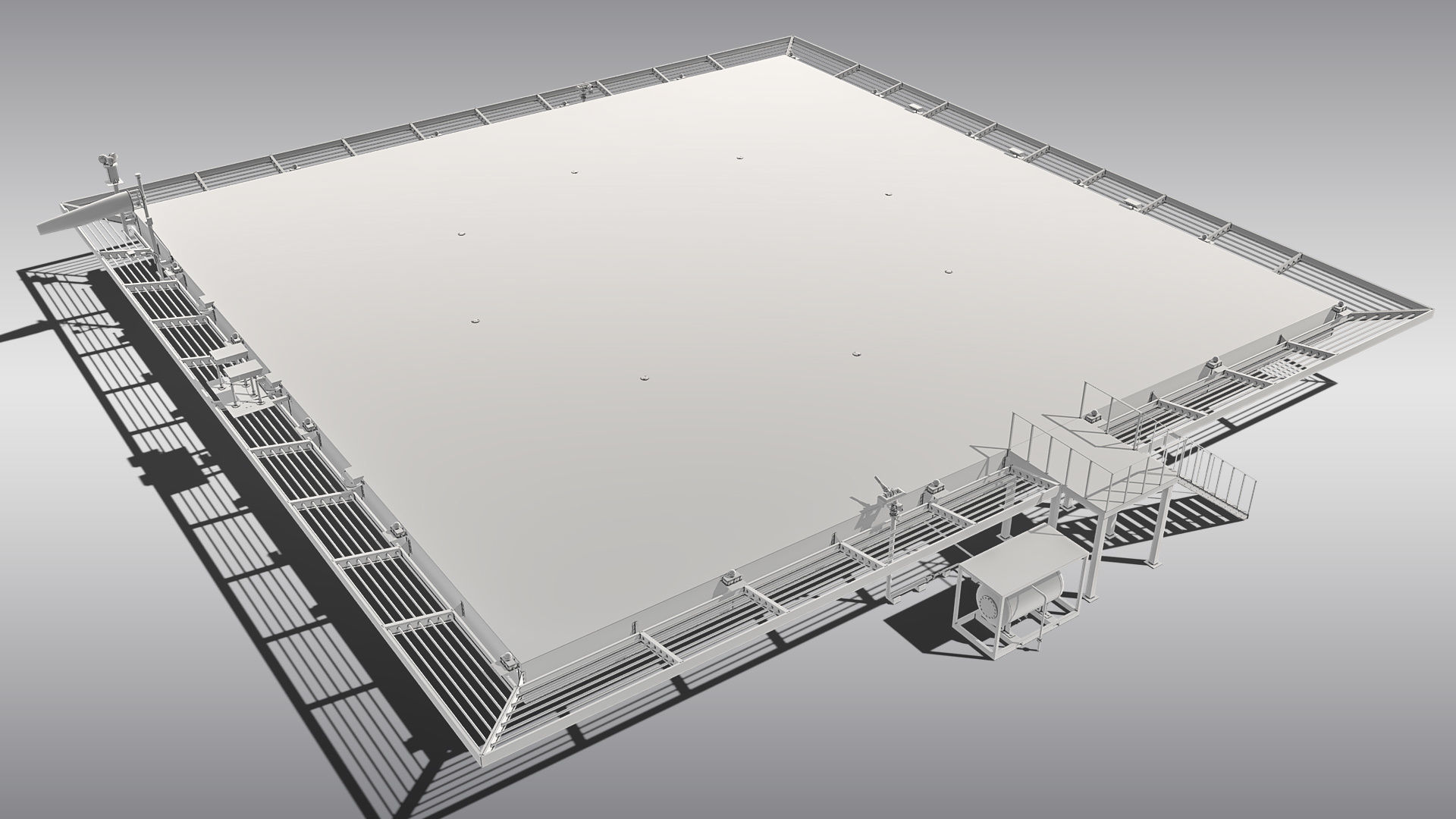 Square Heliport 3D model_10
