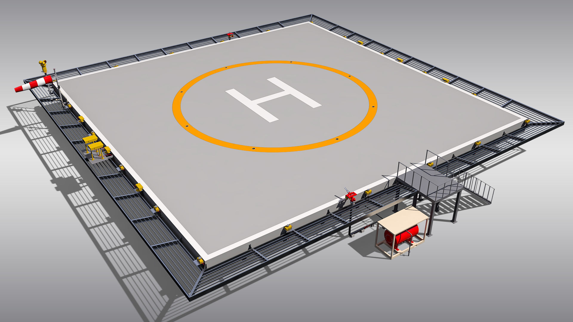 Square Heliport 3D model_1
