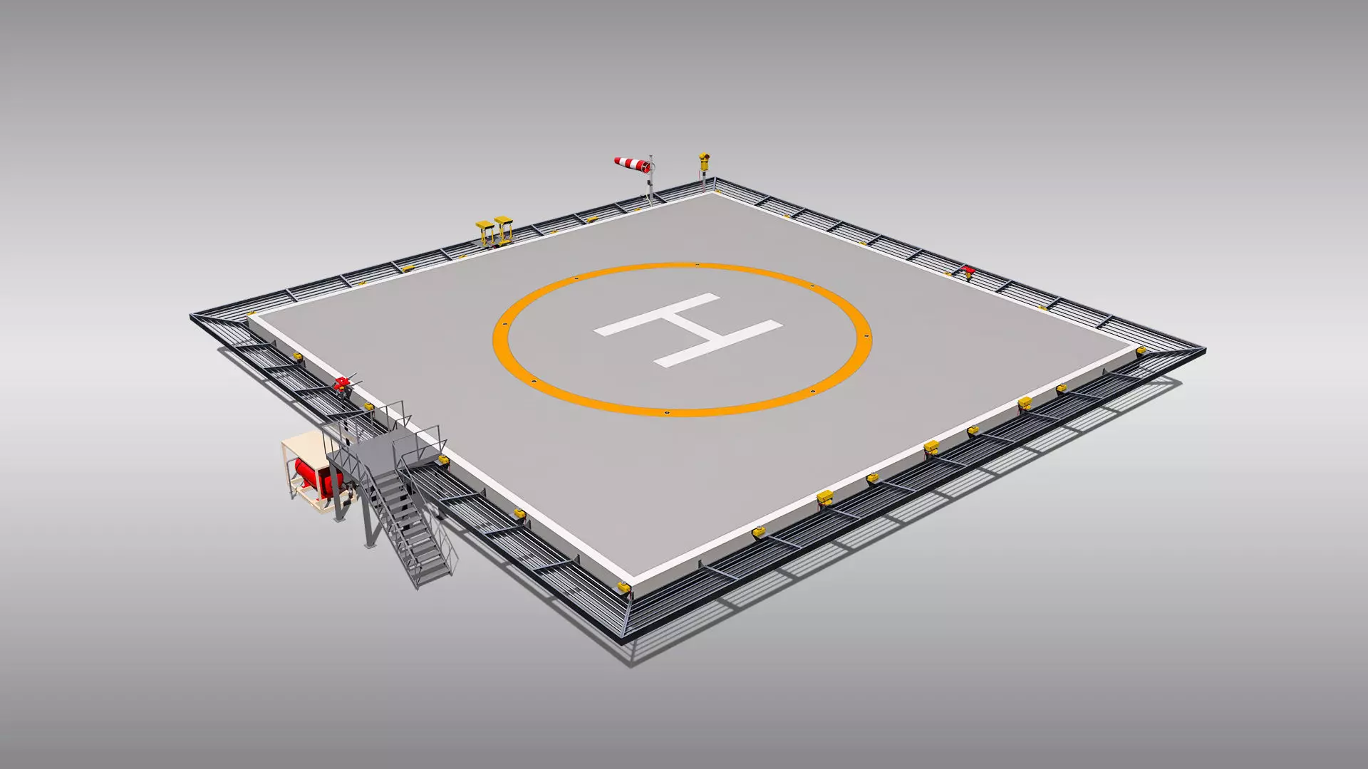 Square Heliport 3D model_0