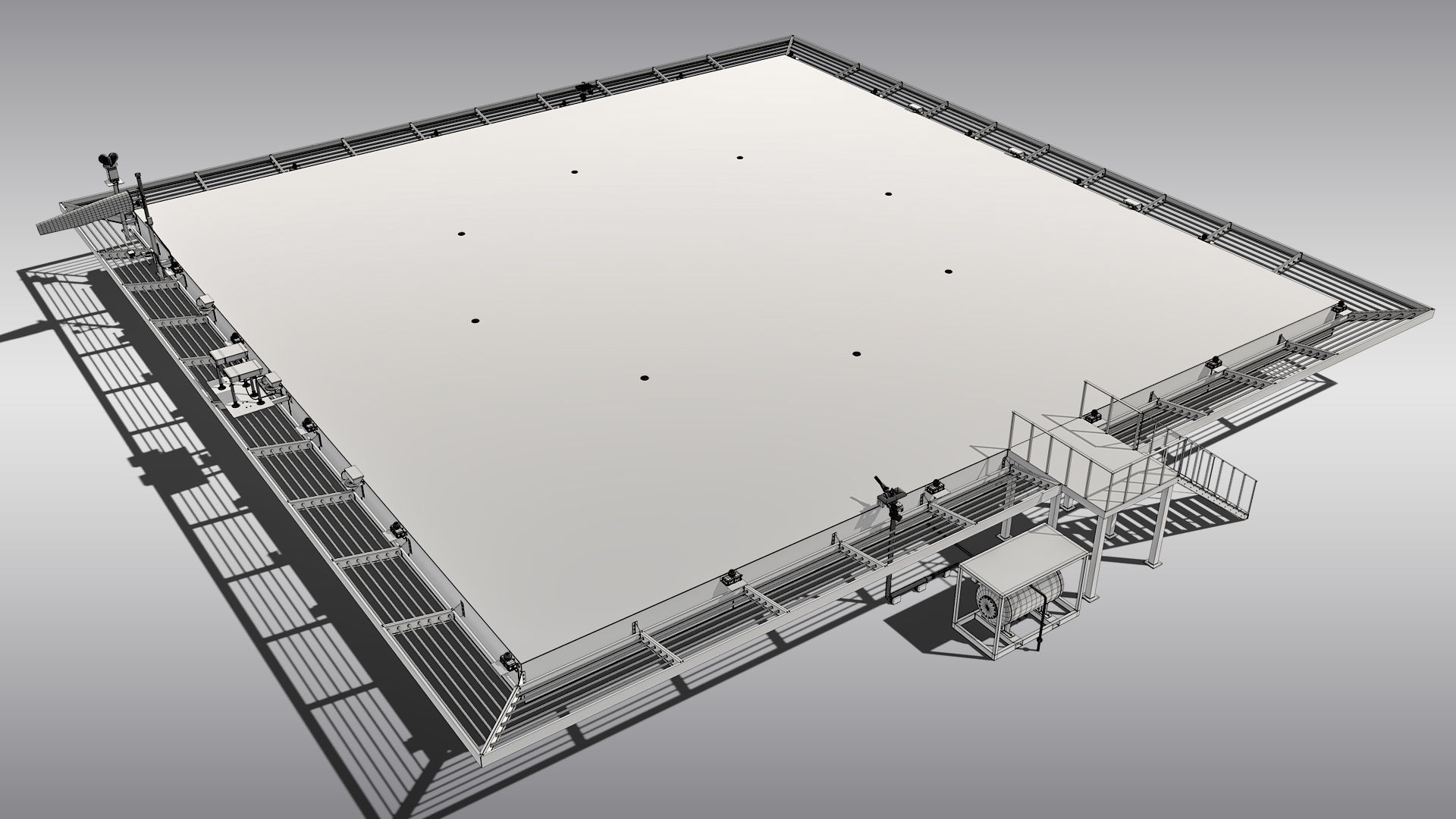 Square Heliport 3D model_11