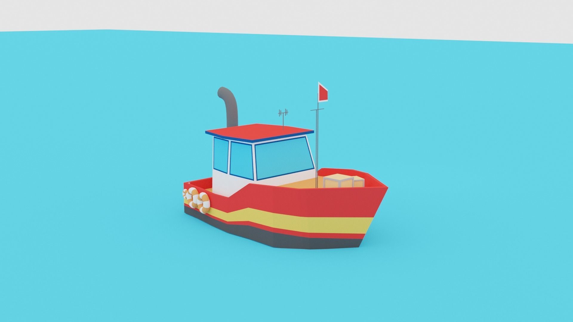 POLYGRUNT - 12 Low Poly Water Craft Pack or Sea Vehicle Pack Low-poly 3D model_6