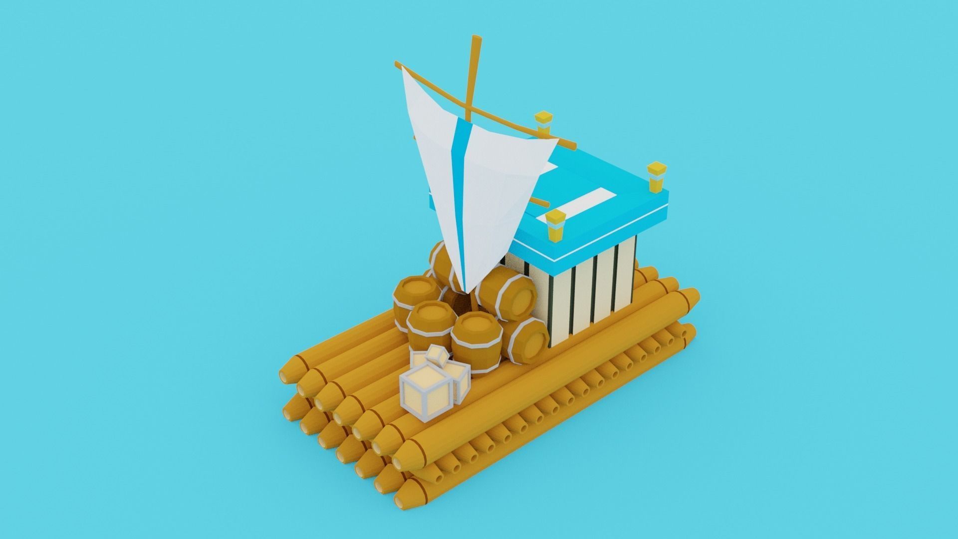 POLYGRUNT - 12 Low Poly Water Craft Pack or Sea Vehicle Pack Low-poly 3D model_7