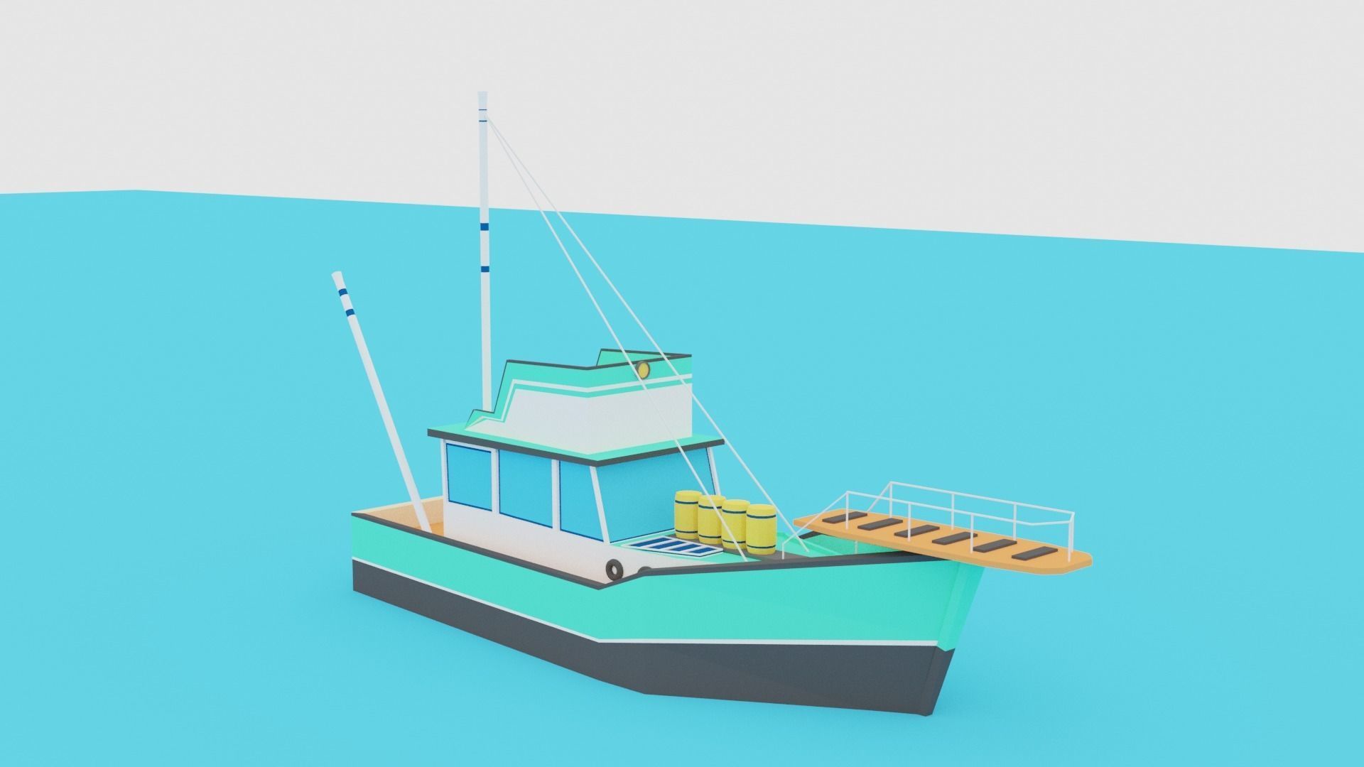 POLYGRUNT - 12 Low Poly Water Craft Pack or Sea Vehicle Pack Low-poly 3D model_4