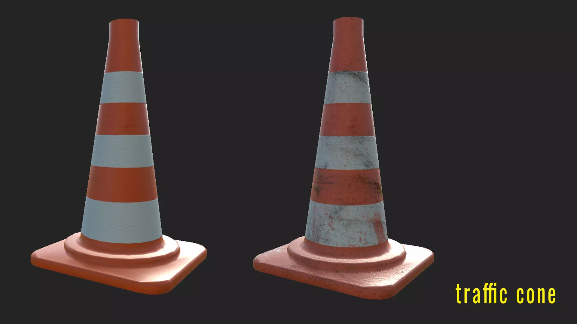 Traffic Cone  Low-poly 3D model_0