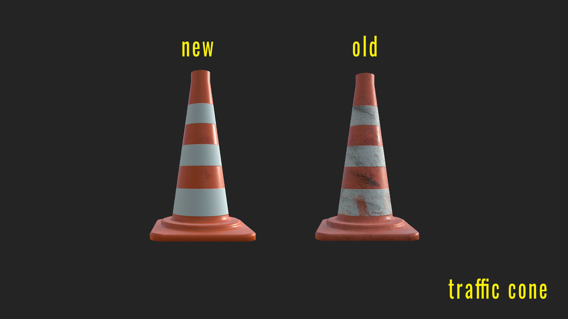 Traffic Cone  Low-poly 3D model_1