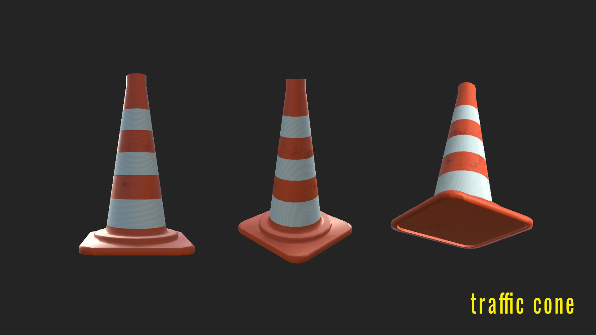 Traffic Cone  Low-poly 3D model_2