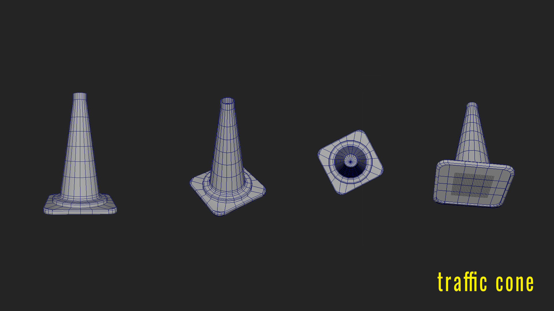 Traffic Cone  Low-poly 3D model_5