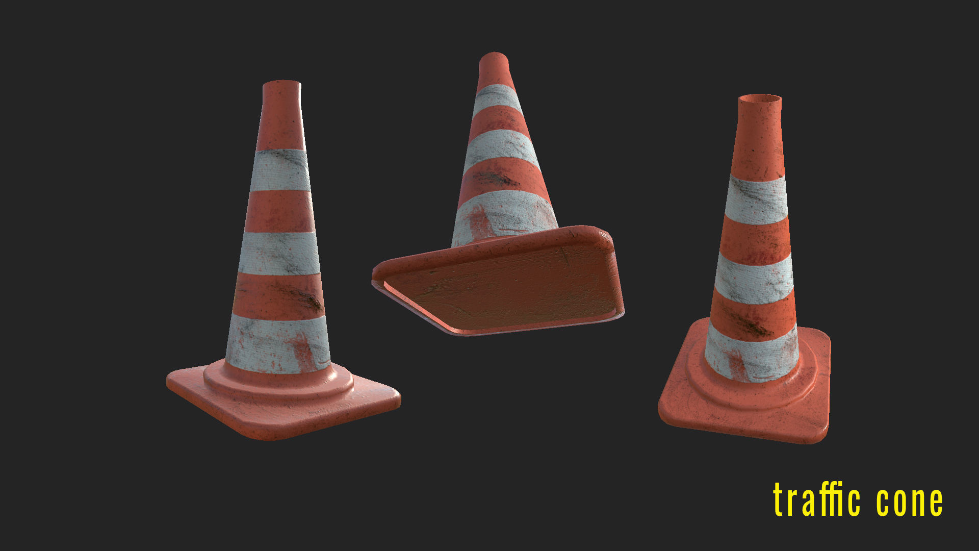 Traffic Cone  Low-poly 3D model_3