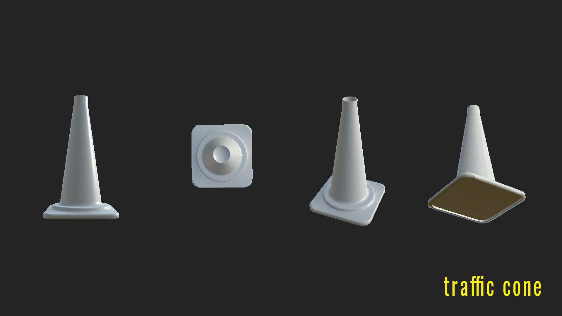 Traffic Cone  Low-poly 3D model_4