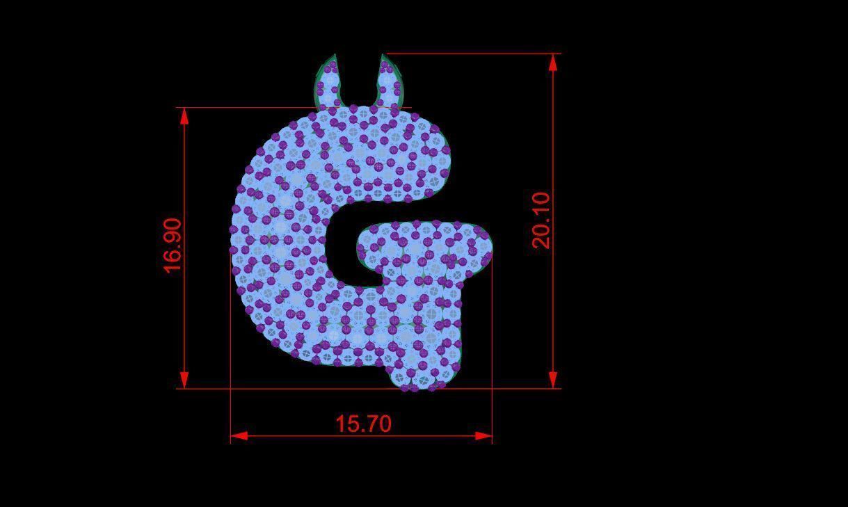 Alphabet Bubble G 3D print model_11