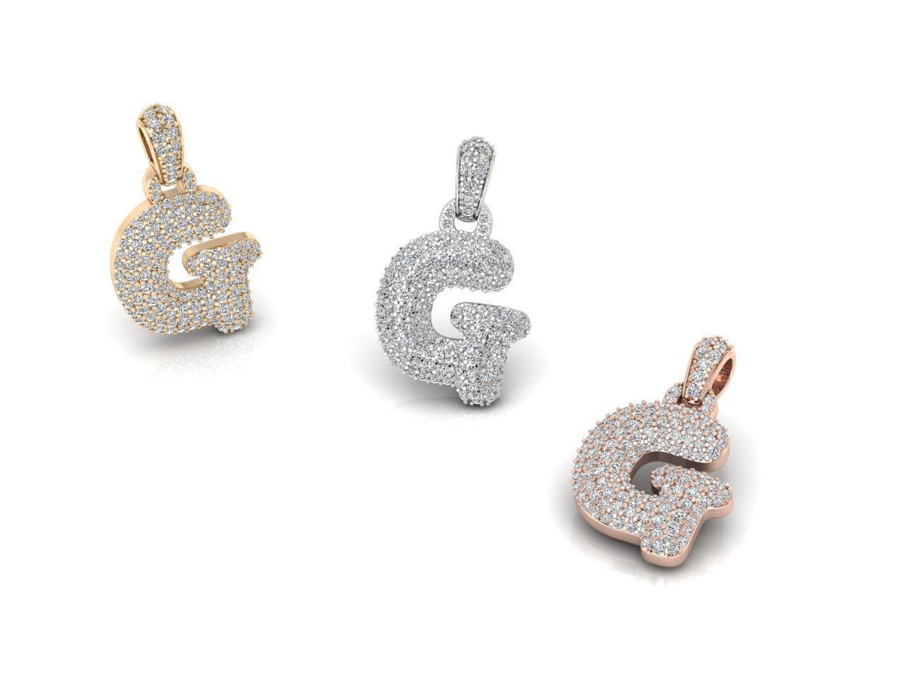 Alphabet Bubble G 3D print model_10