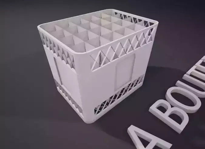 Dishwasher rack for glasses and bottle Low-poly 3D model