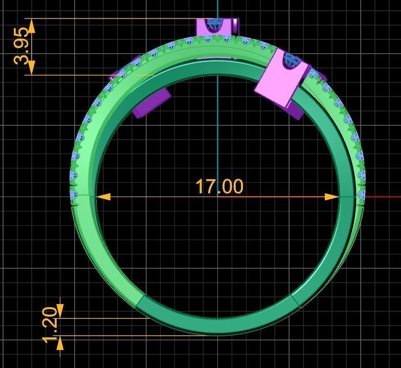 wide ring with stones 3D print model_12