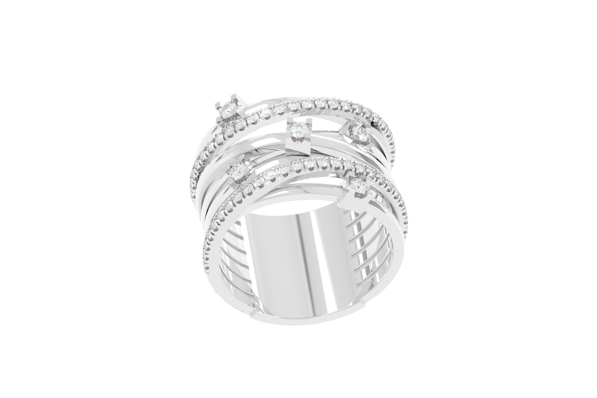 wide ring with stones 3D print model_5