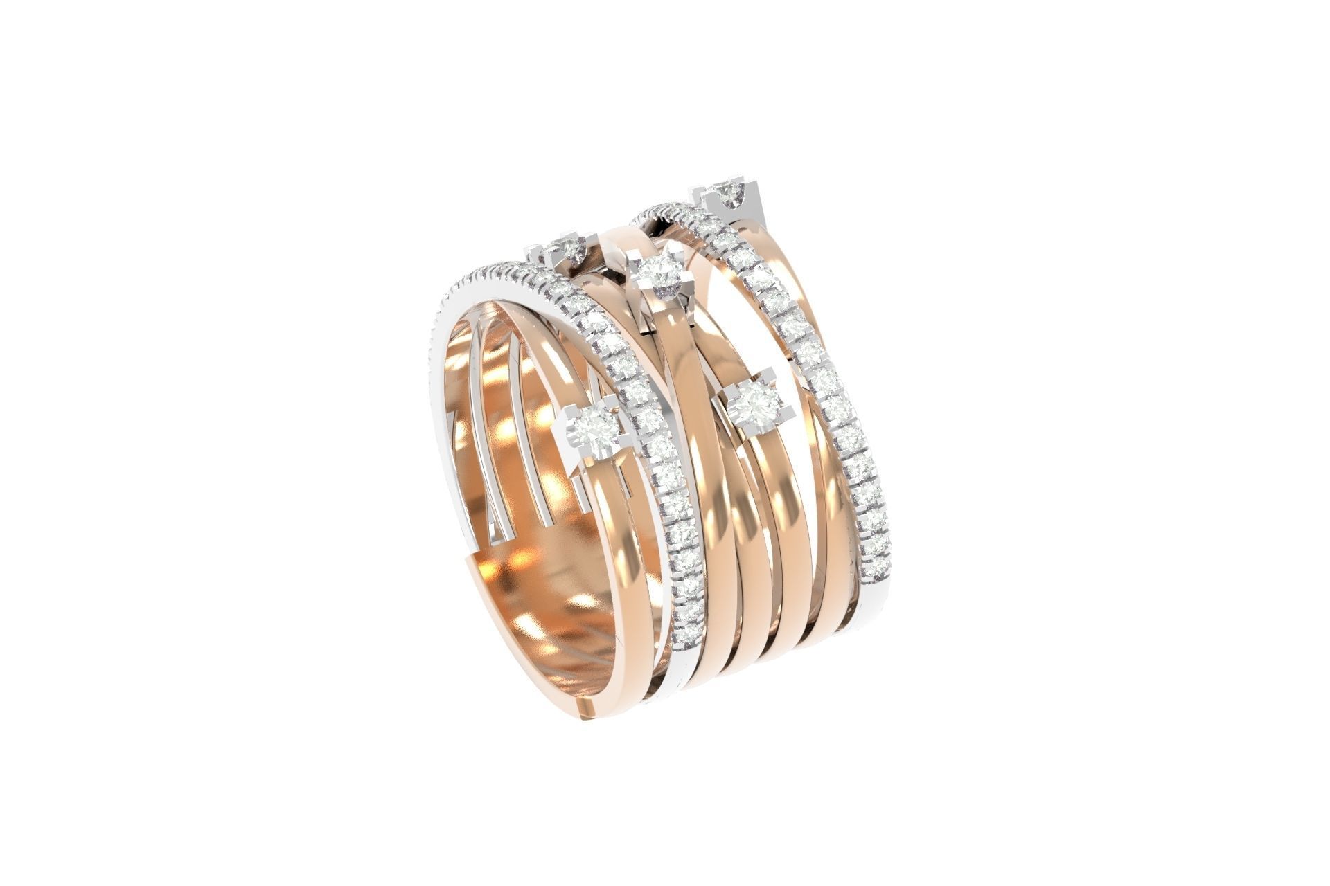 wide ring with stones 3D print model_9