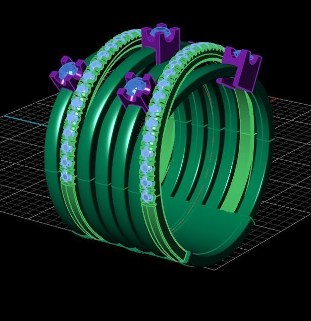 wide ring with stones 3D print model_15