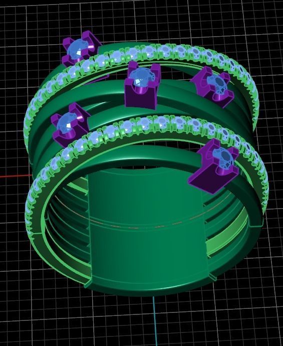 wide ring with stones 3D print model_17