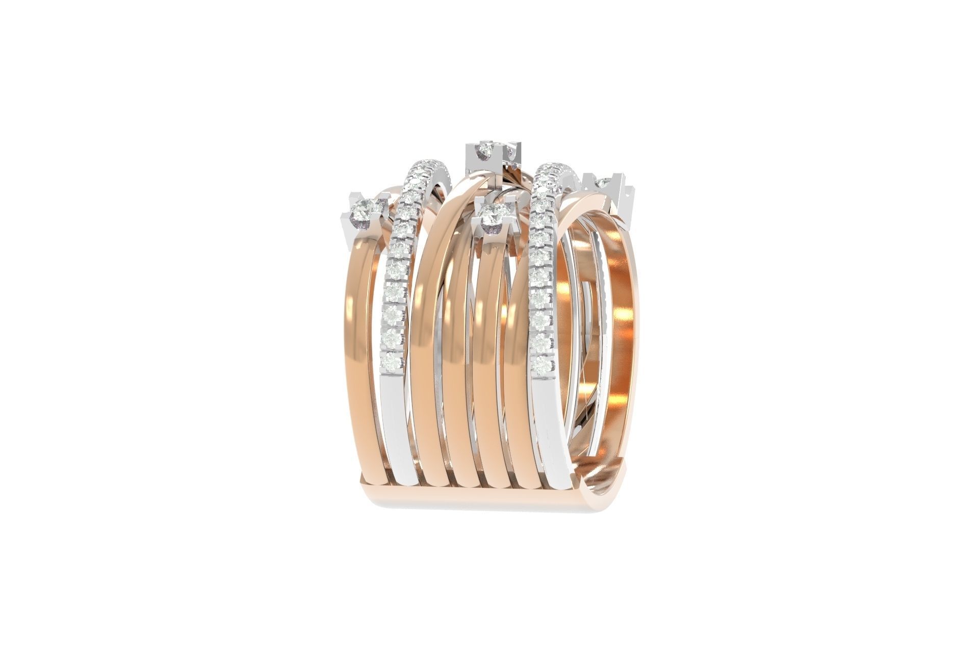 wide ring with stones 3D print model_10