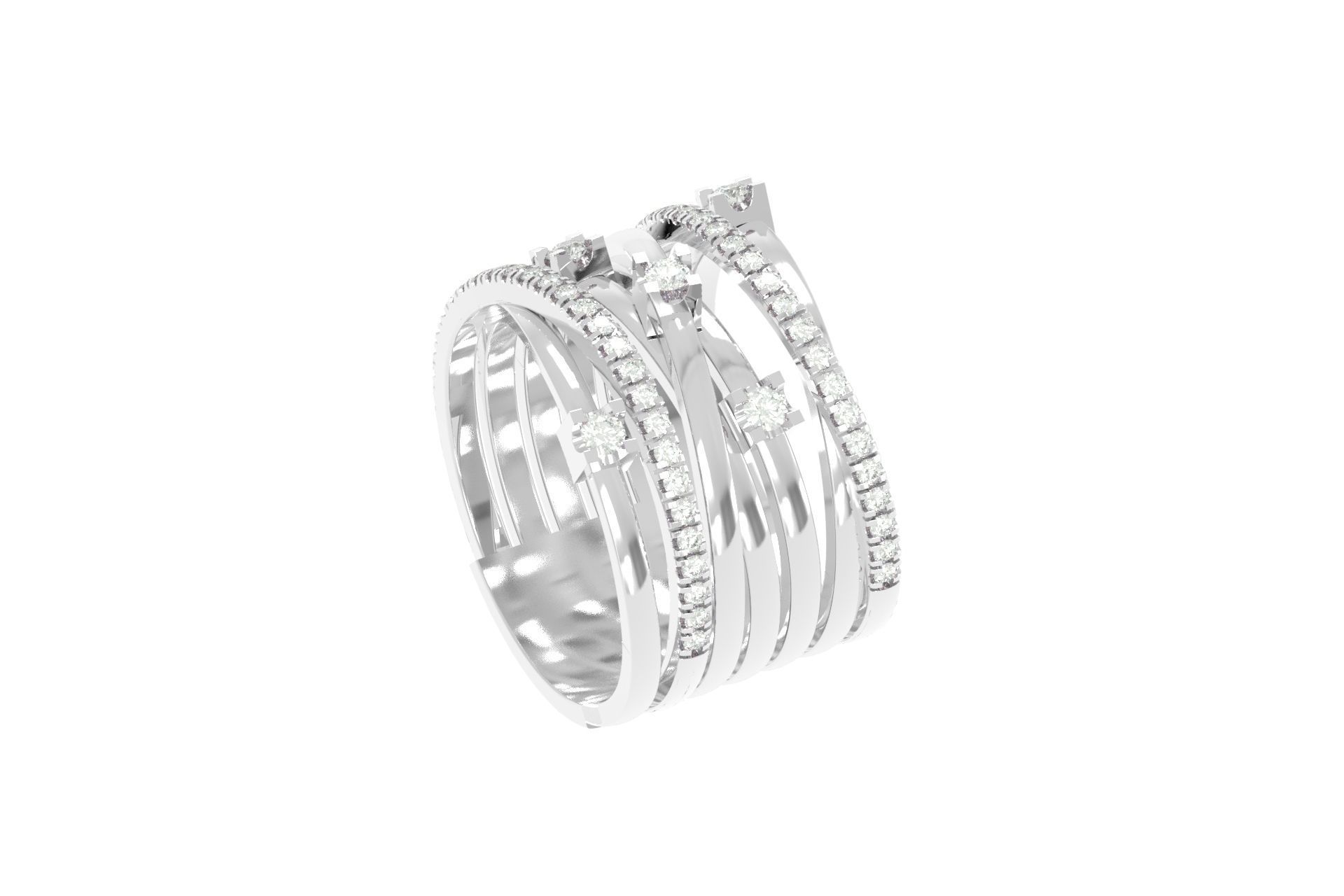 wide ring with stones 3D print model_8