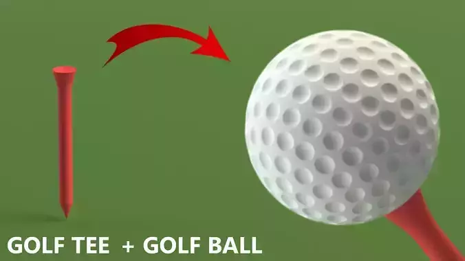 3D Print Golf Ball and golf tee 3D print model