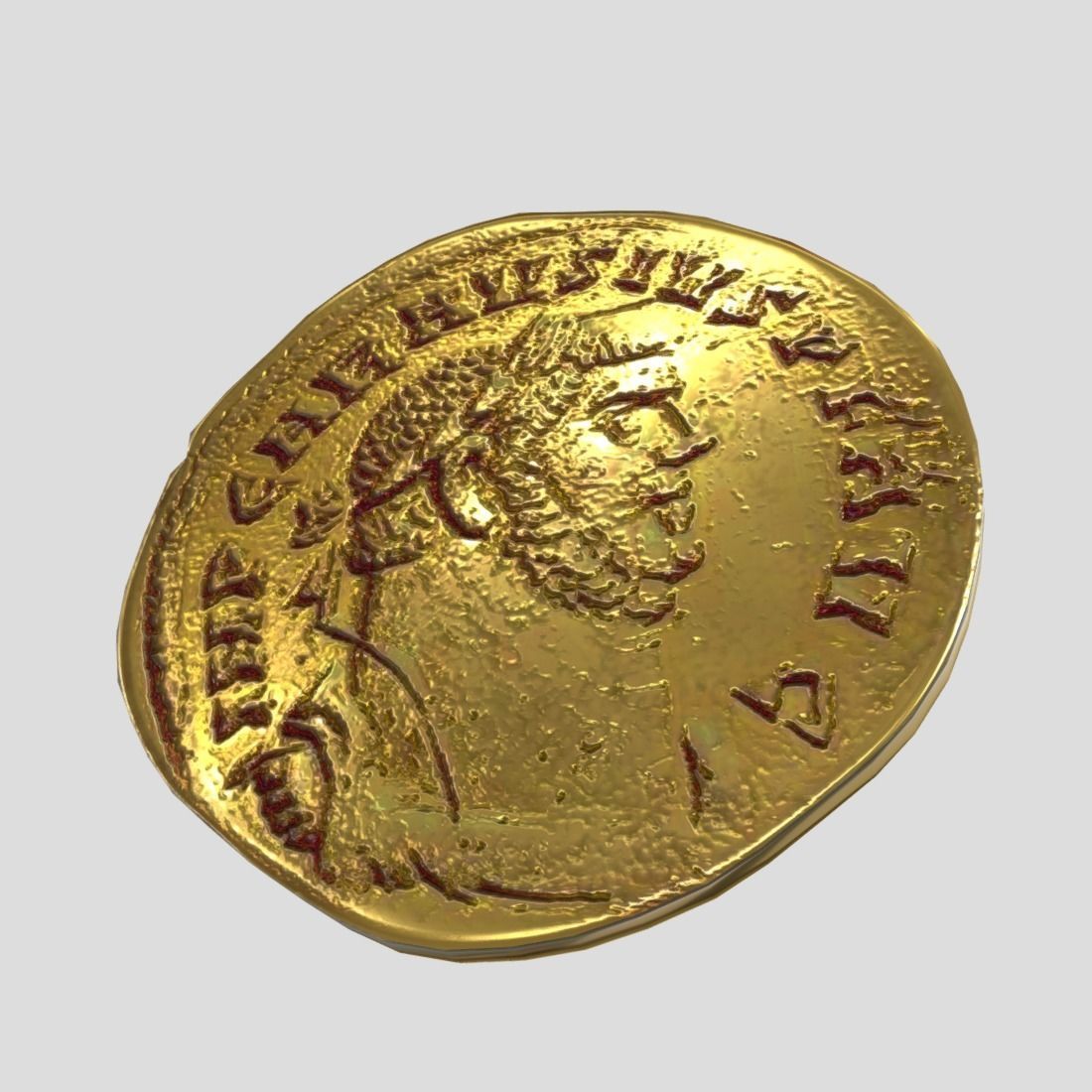 Gold Coin 4 Low-poly 3D model_10