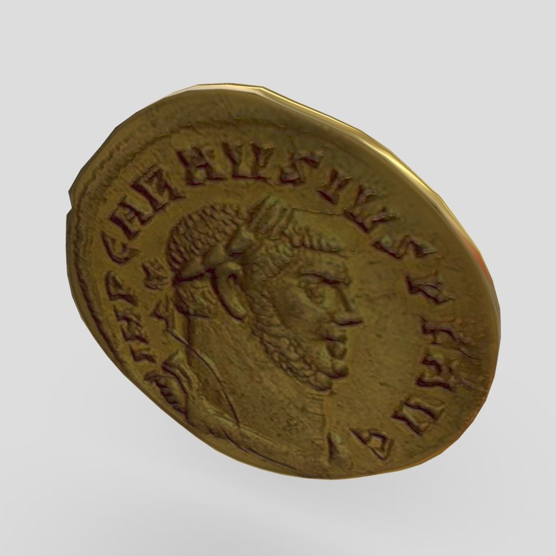 Gold Coin 4 Low-poly 3D model_4