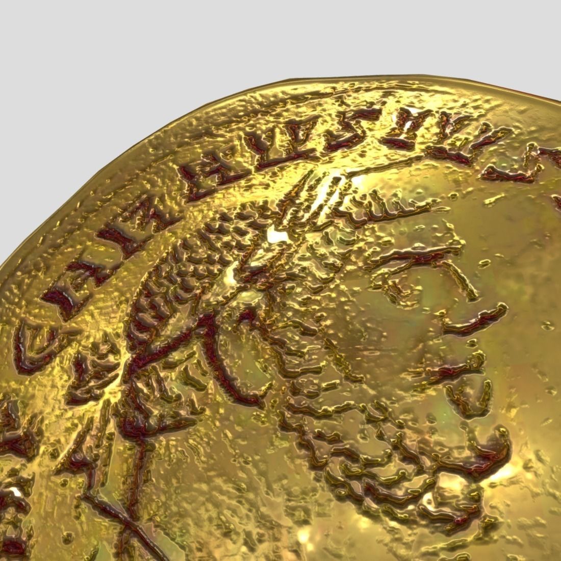 Gold Coin 4 Low-poly 3D model_12