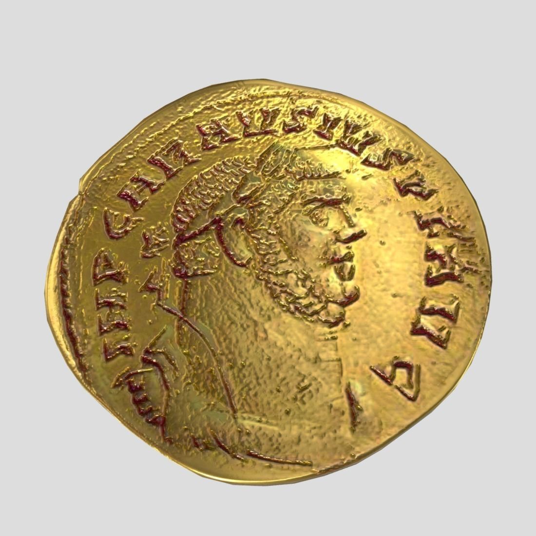 Gold Coin 4 Low-poly 3D model_2