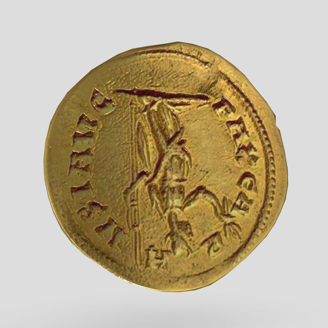 Gold Coin 4 Low-poly 3D model_8