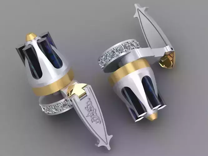 Cufflinks Transformer with non-standard stones 
