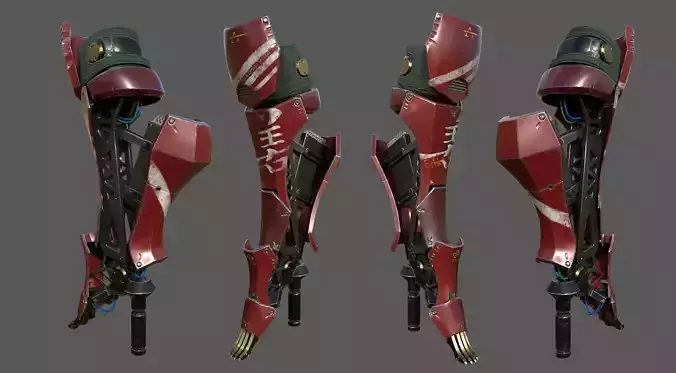 Robot Leg For Art 3D model Low-poly 3D model