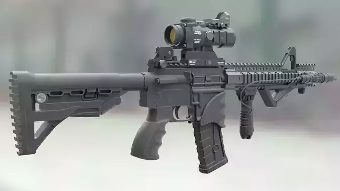 ar-15 ar - rifle with scope Free 3D model