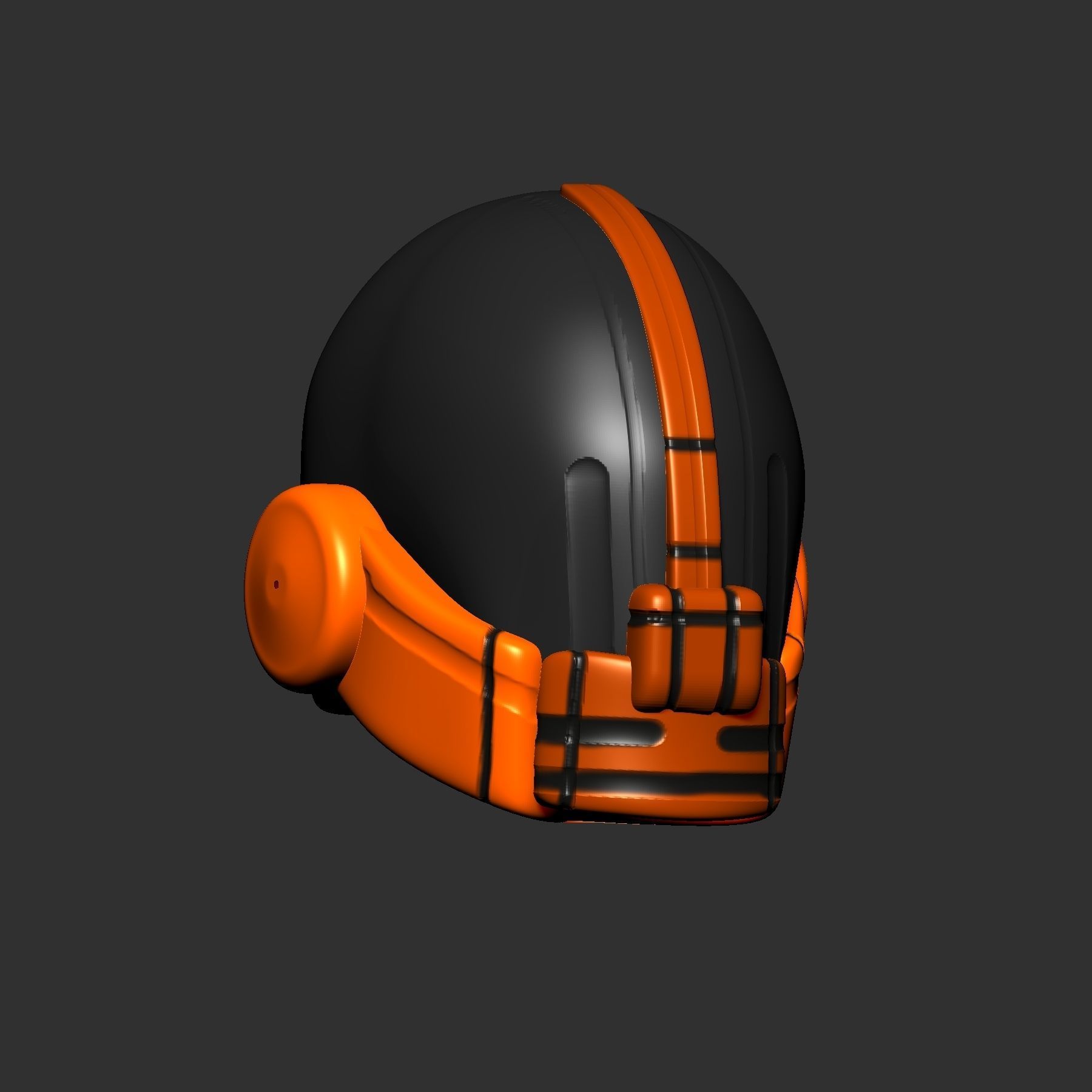 helmet high poly sculpt 3d printable  3D model_4
