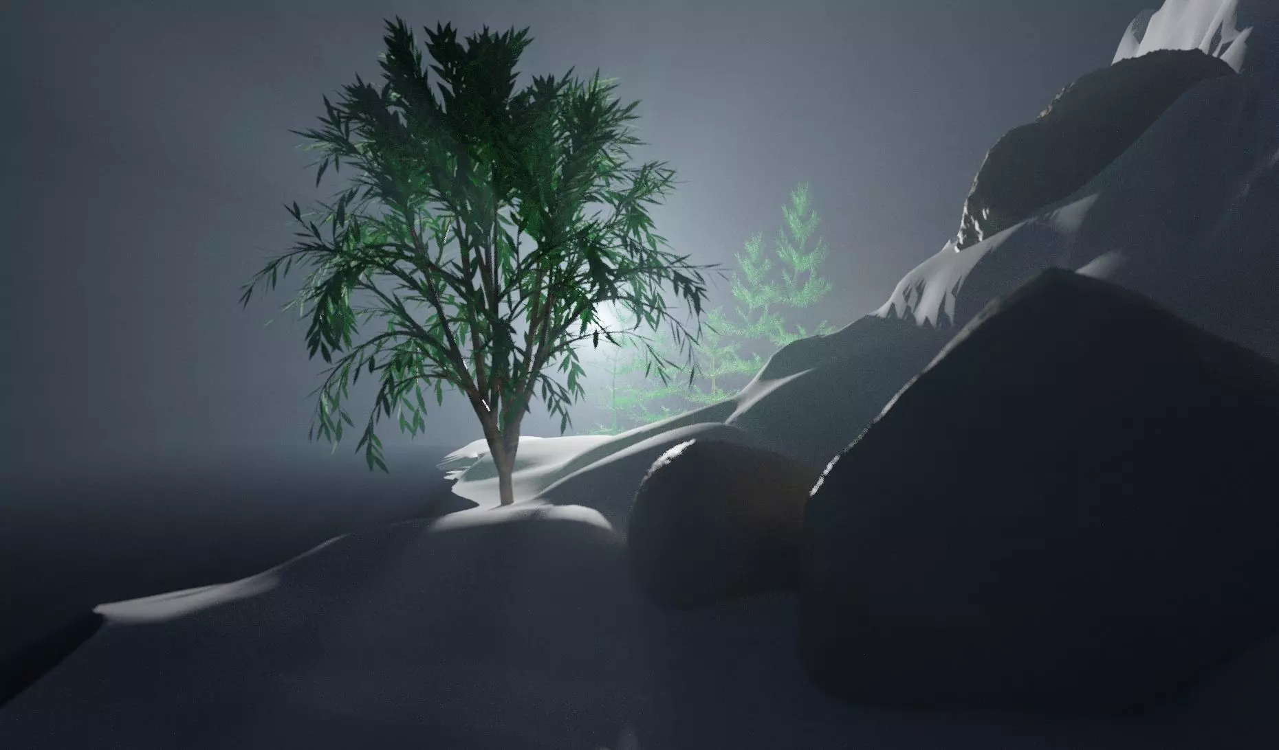 Peaceful Night Low-poly 3D model