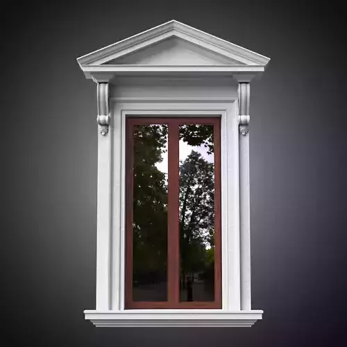 Classical window with pointed pediment 3D model