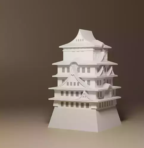 Cartoon Japanese Himeji Castle