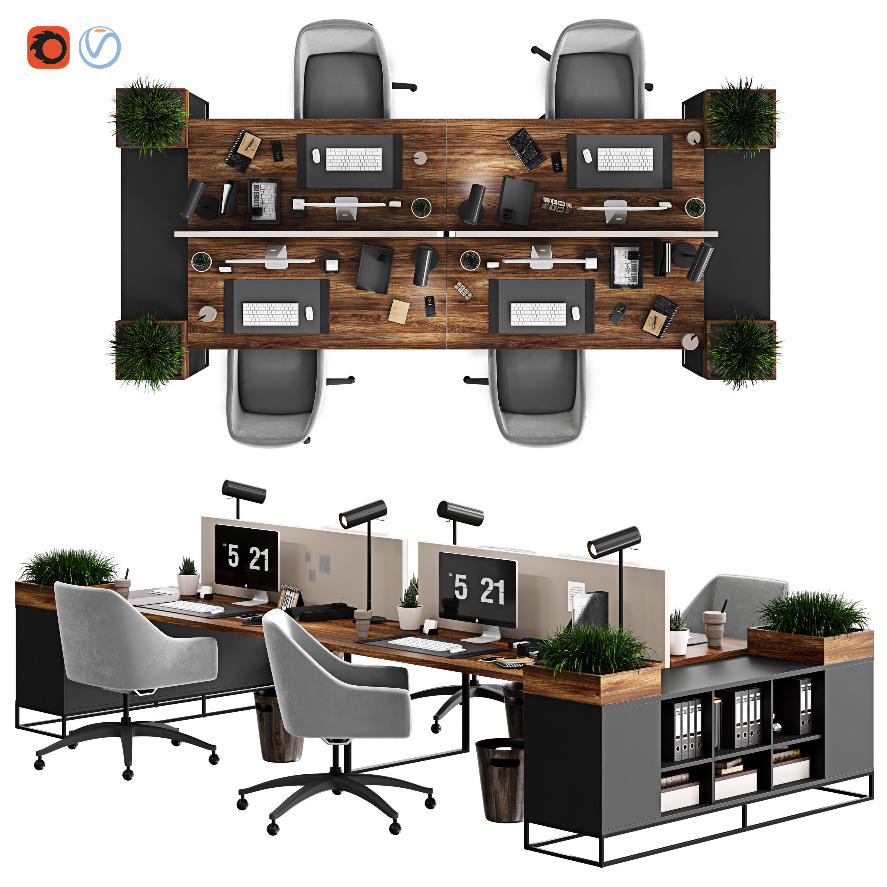 office furniture 01 3D model CGTrader