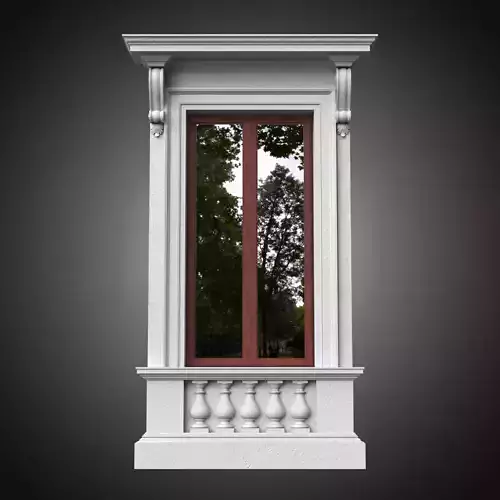 Classical window with pedestal