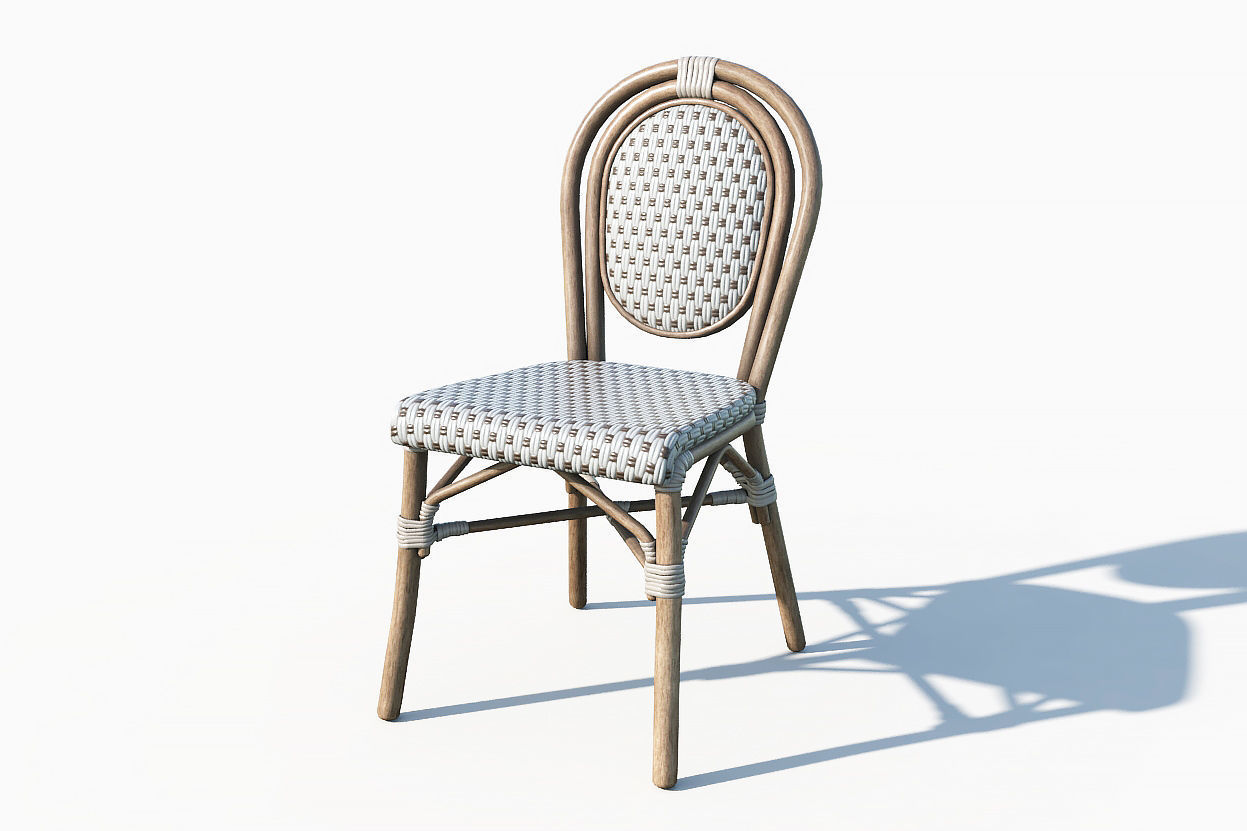 Wicker Bistro Chair Low-poly 3D model_15