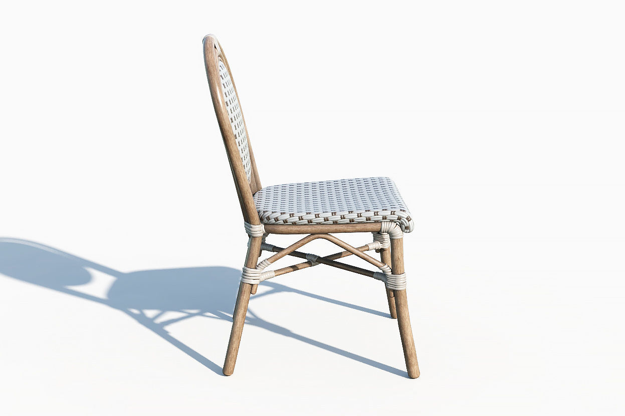Wicker Bistro Chair Low-poly 3D model_10
