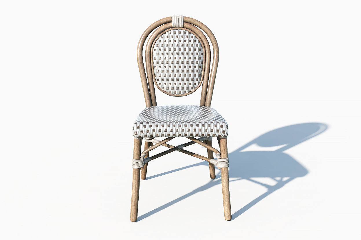 Wicker Bistro Chair Low-poly 3D model_14