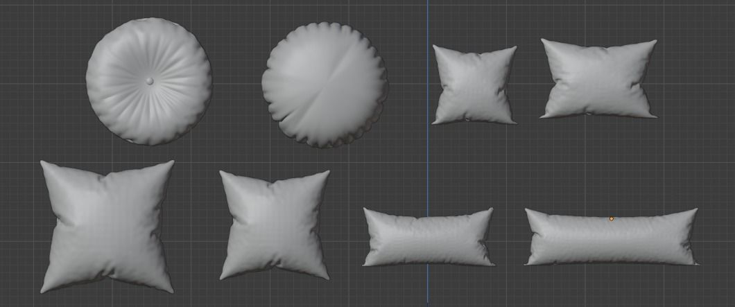 Pack of 8 Cushions 3D model_9