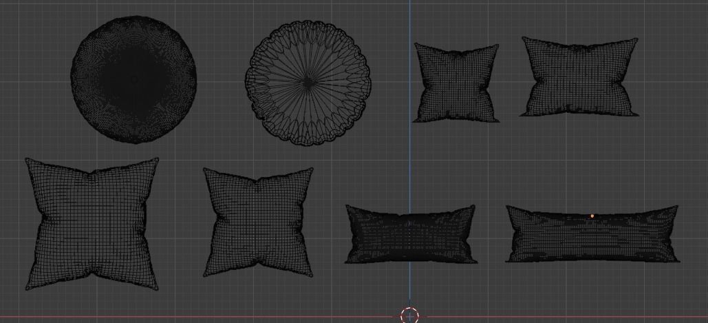 Pack of 8 Cushions 3D model_10