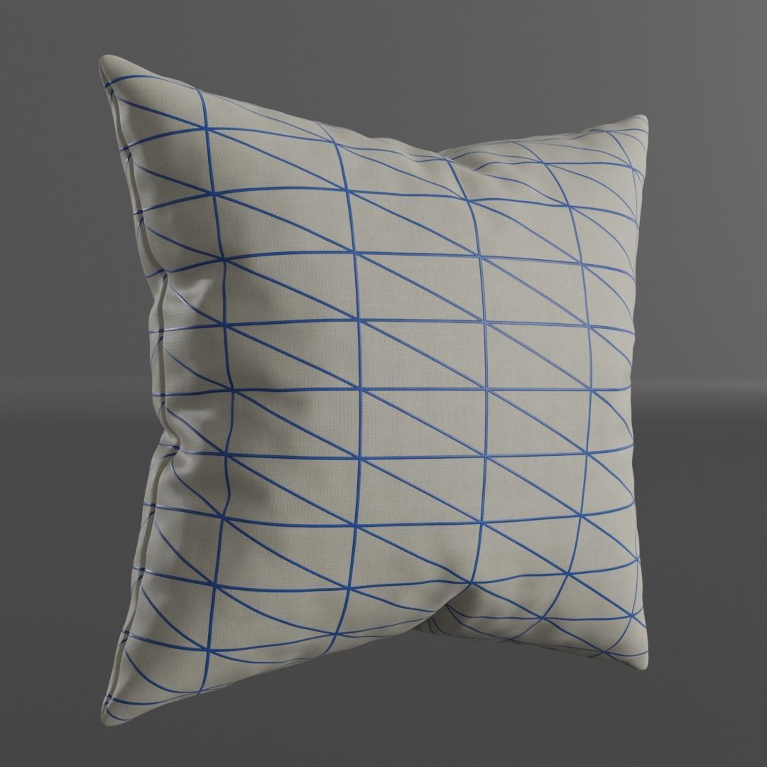 Pack of 8 Cushions 3D model_1