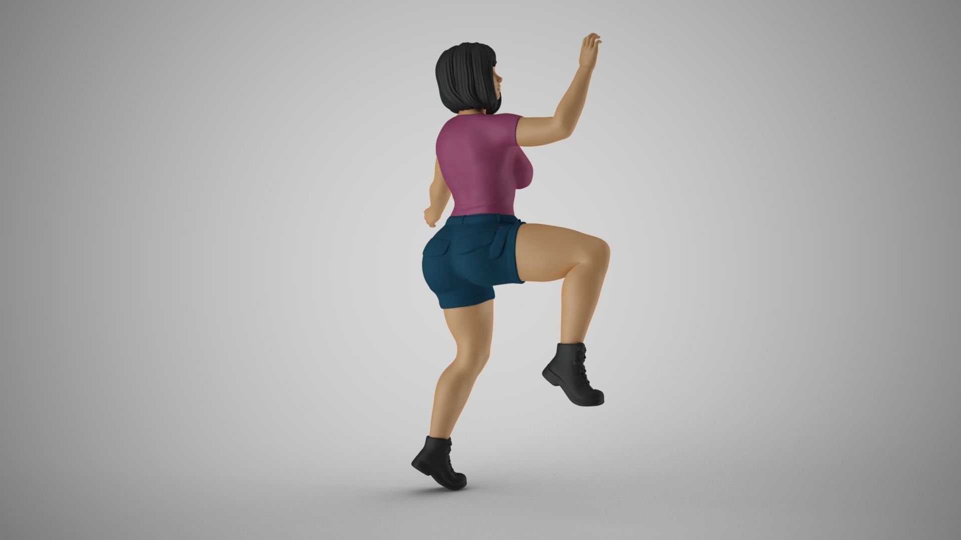 Woman Rock Climbing 3D print model_6