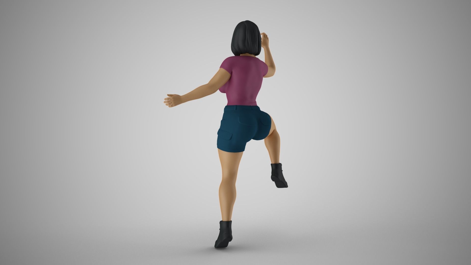 Woman Rock Climbing 3D print model_8