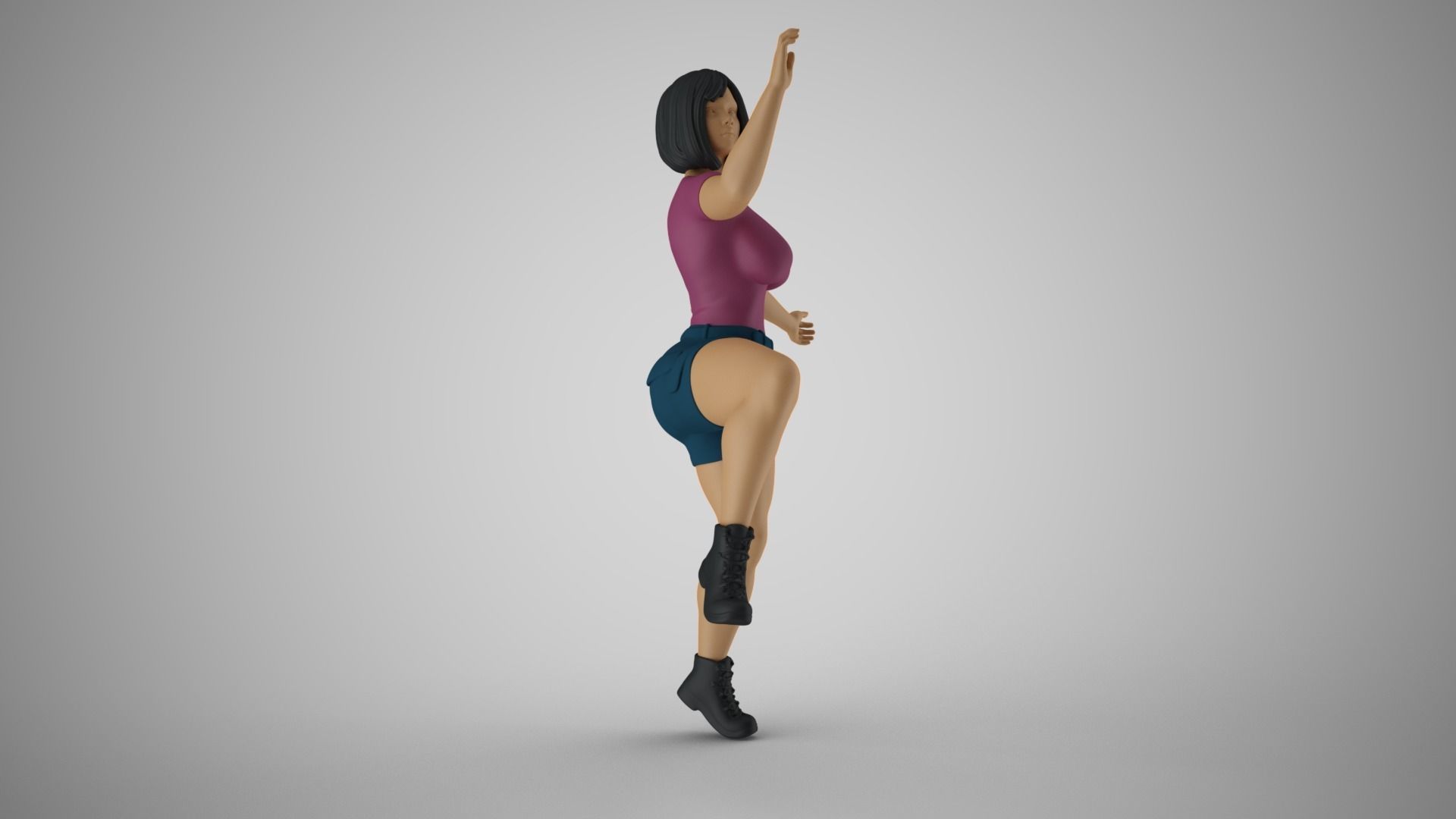 Woman Rock Climbing 3D print model_5