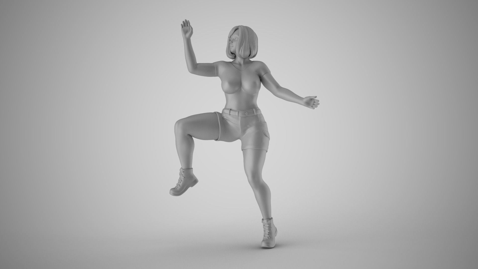 Woman Rock Climbing 3D print model_2