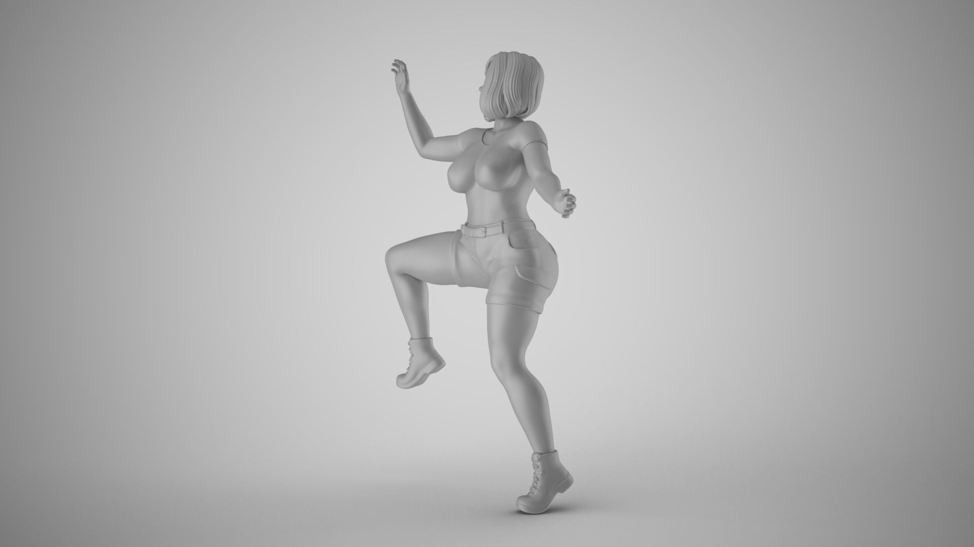 Woman Rock Climbing 3D print model_1