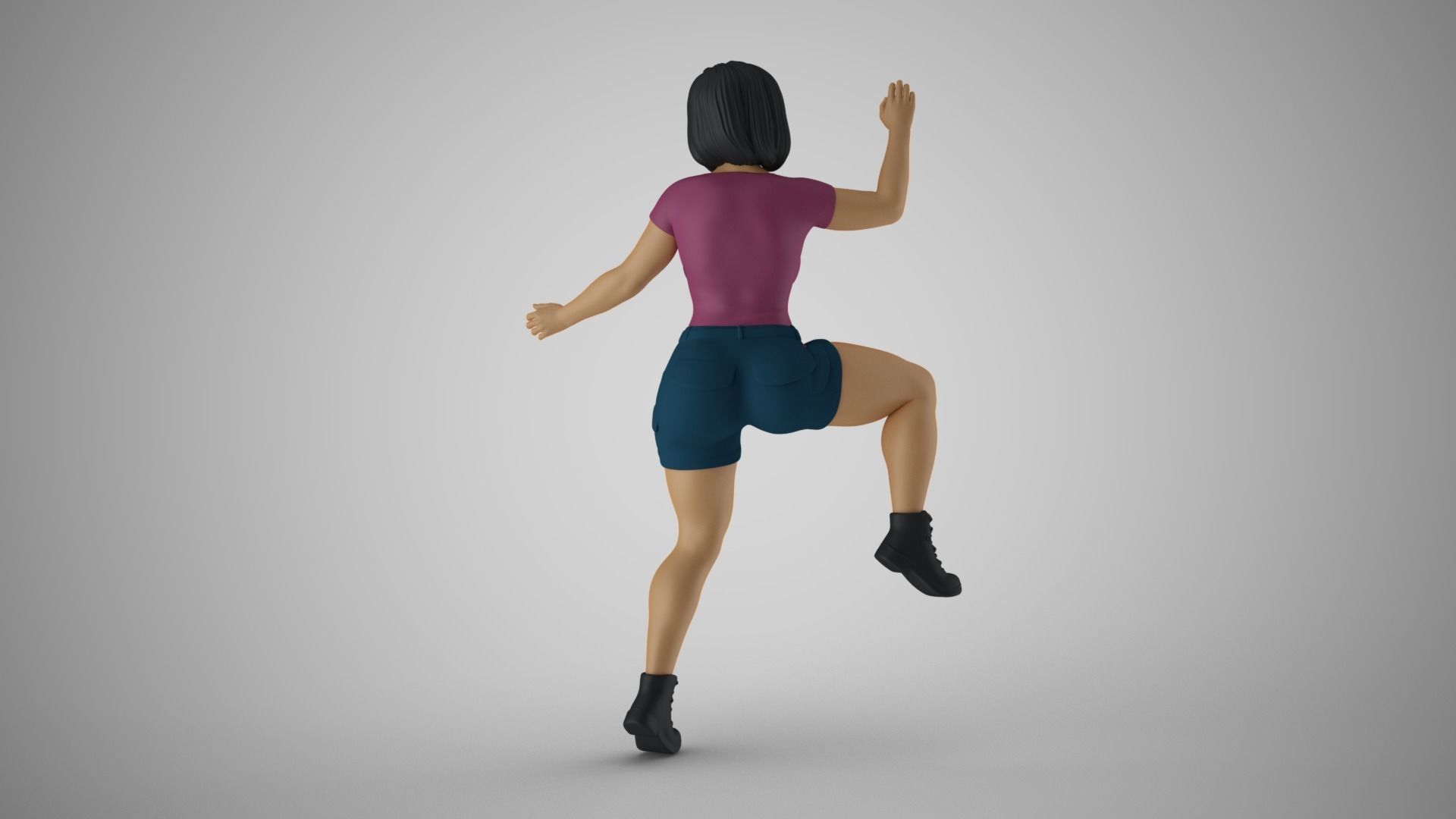 Woman Rock Climbing 3D print model_7